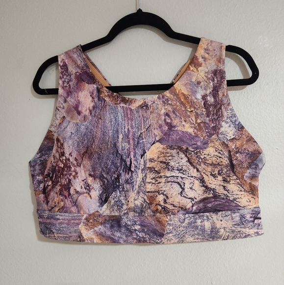 SPORT WOMEN'S BRA Purple Marble Women's Top - Picture 1 of 6
